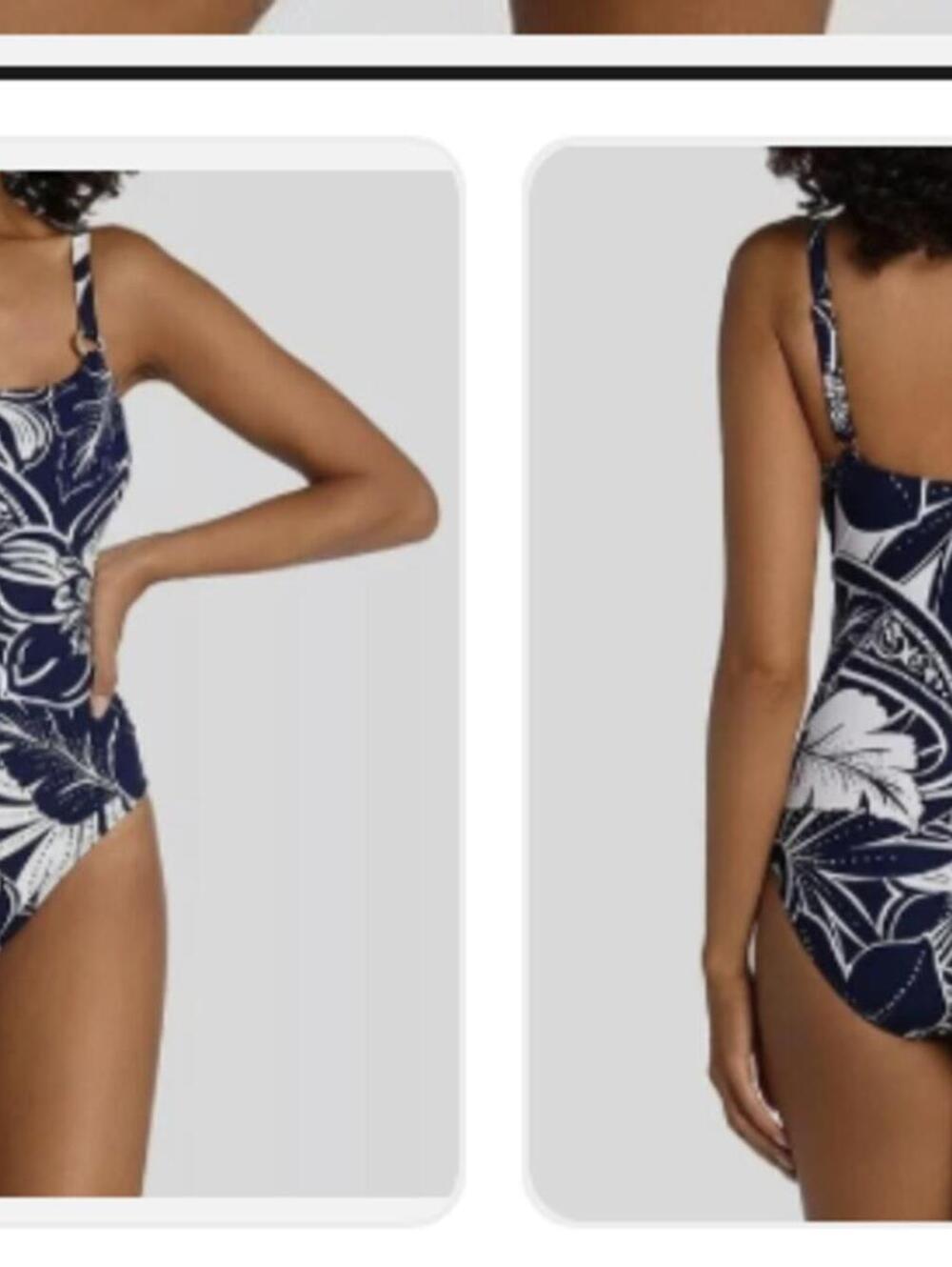 La Blanca Playa Mio Swimsuit Blue White Size 6/M Tummy Control - Picture 2 of 7